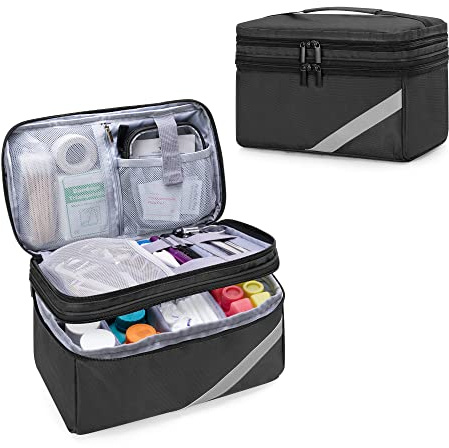 Trunab Small Medical Bag Empty – Medicine Travel Storage Bag, Black