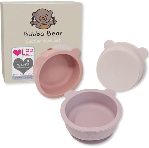 Bubba Bear ® Baby Bowls for Weaning | Suction Bowl for Self Feeding Babies | Stay Put Silicone Set for Toddler High Chair Tray | Toddlers Accessories Sets & Snack Feed Cup Pot