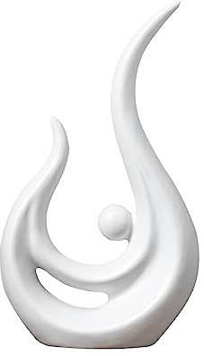 Tauzveok Skulpturen Weiss, Modern Abstract Kunst Deko Statue, Für Dekoration Wohnzimmer, Bar, Schlafzimmer, Gift, Keramik
