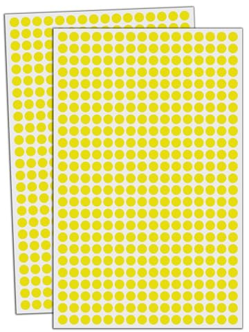 6 000 pack – 8 mm färgade prickklistermärken klisteretiketter – gula