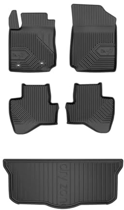 MOTOS Satz Gummifußmatten und Kofferraummatten passend für Toyota Aygo II 2014-2022 Hatchback, 5-türig Verbessern Sie Ihren Reisekomfort mit Antirutschmatte Auto 3D- Allwetter fußmatten Auto, Schutz v