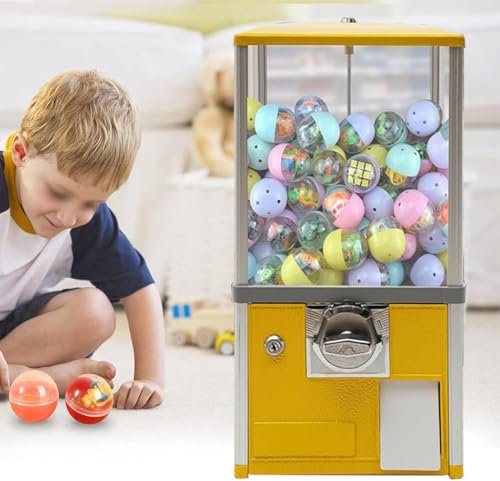 Dispensador De Bolas De Chicle Para Niños, Máquina Gashapon, Máquina Gacha, Dispensador Automático De Cápsulas, Adecuado Para Almacenar Caramelos Planos Con Un Diámetro Inferior a 45 Mm,Yellow