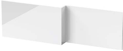 Balterley Front Bath Panel L Shape 1800mm, MDF Bath Panels White, Bathroom Front Panels for Bathtub, Waterproof Side Panel for L-Shaped Bathroom Baths and Soaking Tubs (White)
