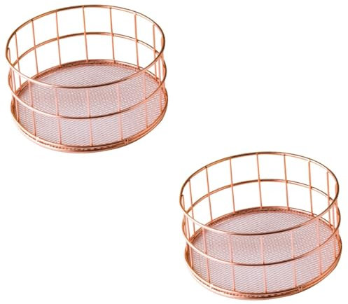 Warmhm 2st Eisenkorb Eisen-schreibtisch-organizer Aufbewahrungskorb Aus Eisen Golden