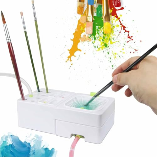 Kuuleyn Paint Brush Cleaner Professional Efficient Running Water Cycle Electric Brush Rinser Paintbrush Cleaners Pain For Acrylic Watercolor and Water Based Paints
