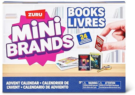 Mini Brands 24 Pieces Books Advent Calendar by ZURU, Collectible Seasonal Toys for Girls, Boys, and Collectors