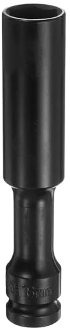 QUARKZMAN Deep Thin Wall Impact Socket 18mm Metrisch 6-Punkt-Steckschlüssel 1/2 Vierkantantrieb 5 Extra lang Phosphatiertes CR-V-Stahl-Industriequalitätsspindel-Achsmutter, Schwarz