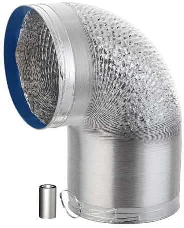 Abluftschlauch mit Stahldraht Innen Hält Hohen Temperaturen Stand Lüftungsschlauch Flexibel Luftleitungen aus Aluminium für Klimaanlage, Wäschetrockner, Dunstabzug, Trockner, Abluftventilator(4m,200mm