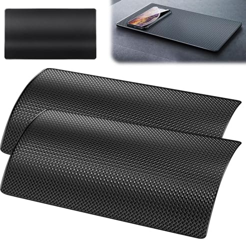 LANAFAY 2pcs Non Slip Car Dashboard Mat, 27*15cm Anti Slip Car Phone Holder, Anti-Slide Fixate Sticky Mat, Non Slip Pad Silicone Heat-Resistant, Interior Accessories for Cars for Phones Glasses Keys