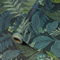 ConCus-T Tropical Botanical Wallpaper Green Leaf Flower Wall Paper with Butterfly Vintage Black Background Textured Sticky Back Vinyl Self Adhesive Contact Paper Peel and Stick, 44.5 x 300CM