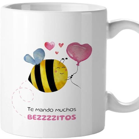 El Kraken Taza San Valentín, Tazas originales con frases bonitas, Te quiero, Kawaii, Detalles para parejas, Amigas, Día de la madre, Hermana, Regalo para mujer, Cerámica 330 mL (Beezzitos)