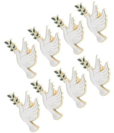 VALICLUD 8 Pièces Broche Oiseau avec Rameau D'olivier Broche Émaillée Symbole de Paix Rétro Épingle de Col pour Vêtements et Accessoires