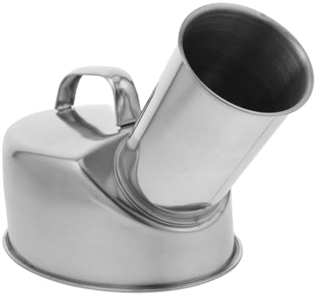 MUCKLILY Portable Stainless Steel Male Urinal Bottle Spill with Smooth Skin Friendly Mouth for Home Hospital and Outdoor Use Reusable Urinal for Men and Elderly