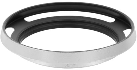 PATIKIL 58mm Lens Hood, Universal Metal Thin Hollow Curved Screw-in Vented Lens Hoods for Fujifilm for Nikon for Pentax, Silver
