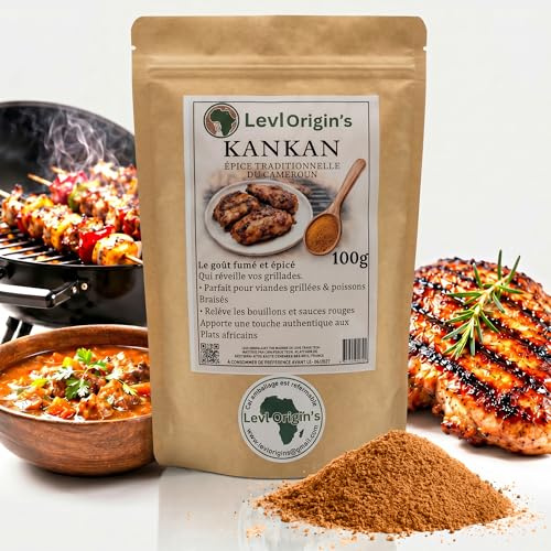 KANKAN – Épice traditionnelle africaine fumée et légèrement piquante Ivoirienne – 100% naturel – 100g – Pour Grillade, Barbecue