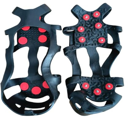 Ice Shoes Grippers – Stainless Steel Spikes, Elastic Traction Cleats, Winter Walking Aid | anti slipoutdoormobilitygear enhancing balance and grip stability for hiking snow trekking and icy pavements