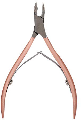 ZASCHMOY Forbicine Per Unghie In Acciaio Inossidabile Rifinitore Professionale Per Pelle Morta Con Lama A Forma Di E Manico Antiscivolo Per Strumento Per Rimozione Calli (Oro rosa)