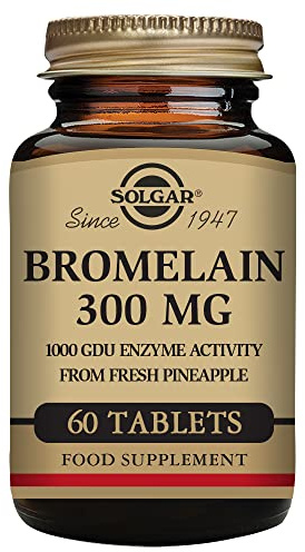 Solgar Bromelain 300 mg Tablets - Pack of 60 | Nutritional Enzyme - Supports Sinus Health and Reduces Swelling - Vegan, Gluten Free & Kosher