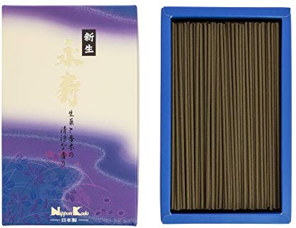 NIPPON Kodo 22042 Klapptritt Eiju Shinsei Balsamico Kräuter- und Holz Räucherstäbchen 17 x 10 x 4 cm violett