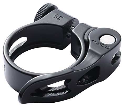Quick Release Bicycle Seatpost Clamp,31.8mm 34.9mmBlack/Red/Blue