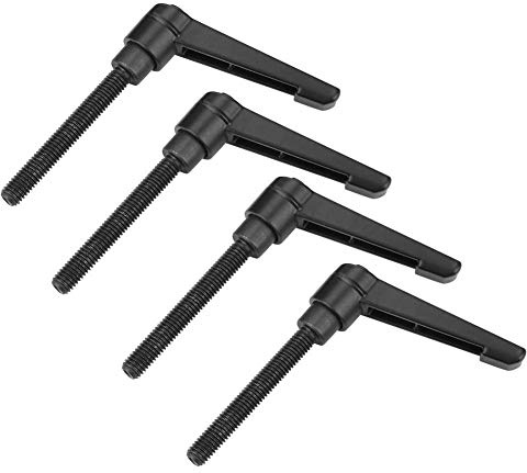 Klemmhebelgriff Set mit 4 Maschinenknäufen verstellbare Griff M8 Edelstahl Schwarz 32mm für Werkzeugmontage und industrielle Anwendungen