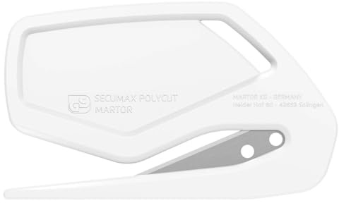 MARTOR 100x SECUMAX POLYCUT Sicherheitsmesser, breit, verdeckte Klinge | Cuttermesser, Einwegmesser, Öse, spitze Nase, Folie & Schnüre, Rechts- & Linkshänder, Logistik, No. 8500022.16