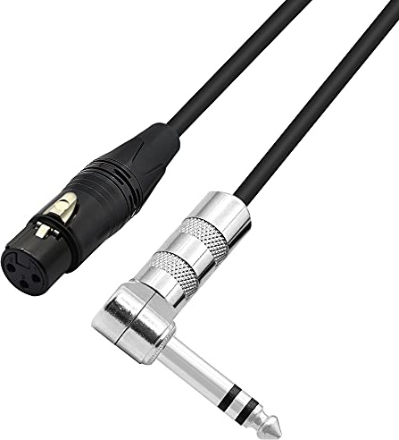 PNGKNYOCN 1/4 auf XLR-Kabel, 90 Grad rechtwinklig, 6,35 mm TRS-Stecker auf XLR-Buchse, Audio-Stereo-Mikrofonkabel für Lautsprecher, Bühne, DJ und mehr (0.5M)
