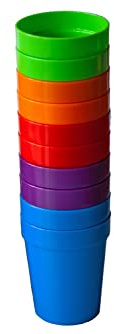Harfield Rainbow Pack of 10 Tumblers Reusable BPA Free Plastic Children's Shatterproof Cups