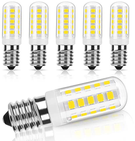 DiCUNO E14 LED Bulb SES Dimmable, 2.5W=30W, Cool White 6000K, 300LM, 6 Pcs | E14 Small Edison Screw Lamps, 230V SES Light Bulbs for Salt Lamp/Home Lighting