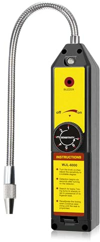 AMTAST Freon Leak Detector for Halogen Gas Leakage, Refrigerant Gas Leak Detector HVAC R11 R22 R410A R134A R1234YF CFCs HCFCs HFCs Tester WJL-6000