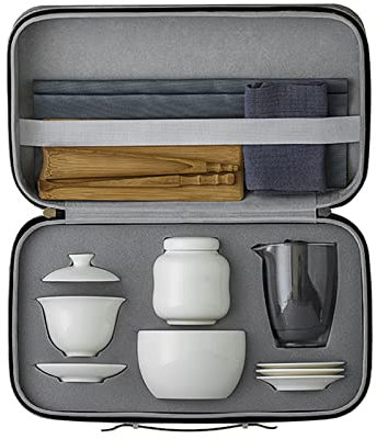 UCCE Travel Tea Set Full Set White Porcelain Kung Fu Tea Set Tea Sets with Teapot Porcelain Tea Cup Set