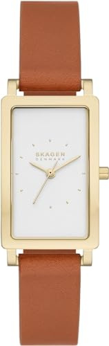 Skagen Hagen Watch for Women, Quartz Three Hand Movement with Stainless Steel or Leather Strap