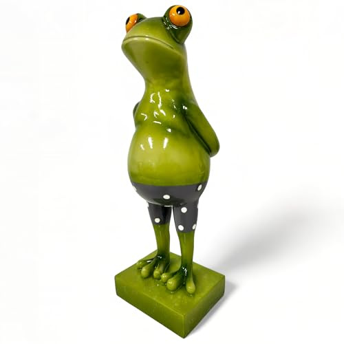 colourliving Frosch Dekofigur lustiger Badefrosch grün Gartenfigur Pooldeko Froschfigur Deko Frosch Schwimmer und Nichtschwimmer (Nichtschwimmer, 43 cm)