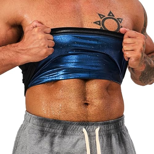 Cintura snellente per gli uomini per la zona inferiore del ventre grasso sauna tuta cintura pancia stomaco avvolge cintura dimagrante taglie forti, nero, Medium