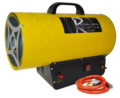 Propane Gas Heater 30KW RocwooD 102,360 BTU Portable Overheat Protection Electric Fan Assisted Industrial Garage Workshop Warehouse Greenhouse Building Site