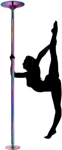 AviiSo Pole Dance Stange Tragbare Tanzstange, drehbar und statisch, Robuster Stahlmast für Schlafzimmer-Apartment-Club-Fitnessübungen (Color : Colour, Size : 2.3m-3.77m/7.3ft-12.4ft)