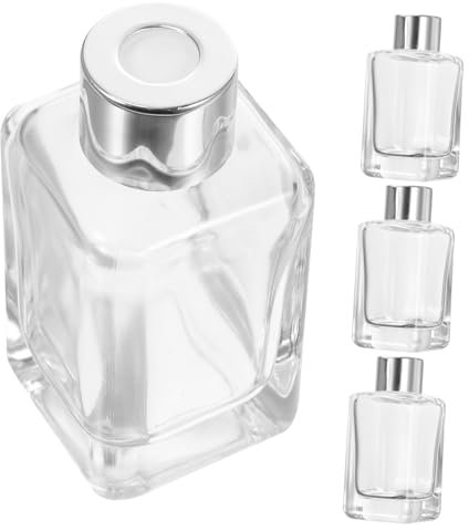 Paquete de 4 botellas difusoras de aromaterapia, de vidrio con aceites esenciales, frascos de perfume, frascos de perfume con aceites esenciales