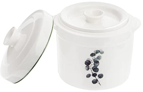 ANSNOW Porcelain Steaming Ebowl 1Pc Bird's Nest Stew Pot Japanese-Style Ceramic Pot Ceramics French Onion Stew Cup