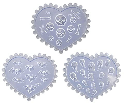 MULAIDI Moule en silicone pour décoration d'ongles, motif tête de mort, chauve-souris, pendentif, outil de fabrication de bijoux, décoration d'ongles