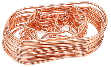 Emoshayoga Star Büroklammern Rose Gold Stern Büroklammern, 100 Stück, rutschfest, Rostschutz, für Büro, Schule