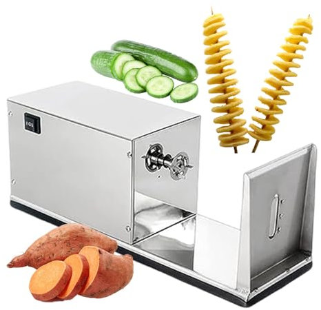 Affettatrice Per Patate Tornado, Taglierina A Spirale Elettrica Per Patate In Acciaio Inossidabile, Macchina Automatica Per Torri Di Patate Con Taglio A Rotazione E Trazione