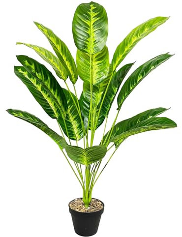 Zelihrdu Piante Artificiali Interno Realistiche, Piante Finte Esterno con Vaso, Albero Pianta Artificiale Decorazioni per Soggiorno, Camera da Letto, Casa Ufficio (80cm Uccello del Paradiso Giallo)