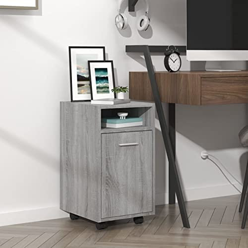 ShGaxin Beistellschrank mit Rollen Grau Sonoma 33x38x60cm Holzwerkstoff, Schrank Klein, Flurschrank, Kommode, Vorratsschrank, Flurschrank, Badezimmerschrank, Kleinmöbel - 815853