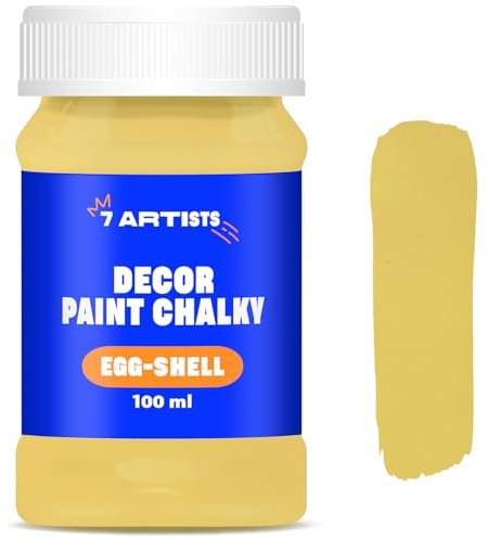 7 Artists Chalk Paint Eierschalenweiß 100 ml für Möbel und Holz | Kreidefarbe auf Wasserbasis - Ohne Schleifen für Wand