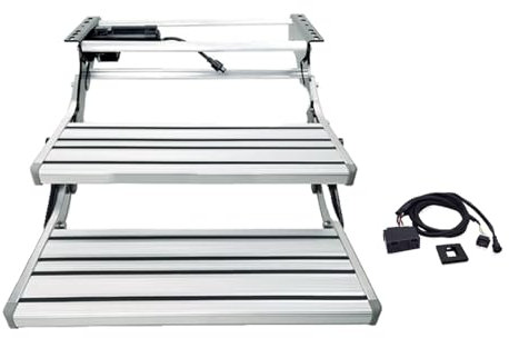Wohnwagen Trittstufe,Elektrische Stufen Aluminium Ausziehbare Herunterklappbare Leiter Trittstufe,Rutschfest,rocker control