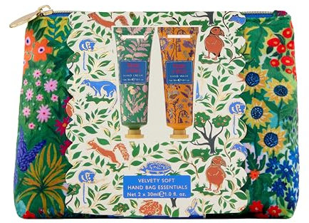 Heathcote & Ivory Scented Hand Cream and Wash x2 30ml, Velvet Soft Handbag, Moisturiser, Shea Butter, Travel Pouch For Beauty Essentials, Vegan and Cruelty Friendly, Gift For Her