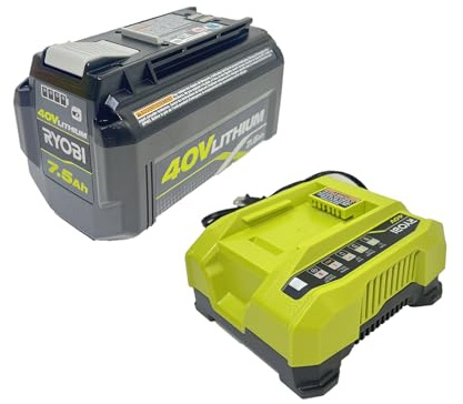 RYOBI OP40753-06VNM Batterie haute capacité 40 V 7,5 Ah Kit de démarrage pour batterie et chargeur