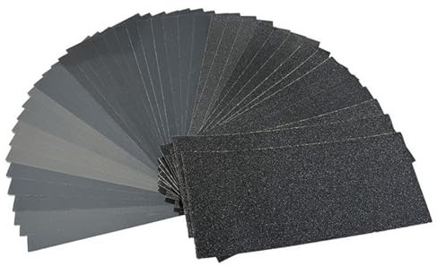 QEXUJOW Papel de lija Juego de papel de lija, papel de lija fino para pulido y acabado de vidrio de pared de pintura de madera de metal de coche (42 piezas)