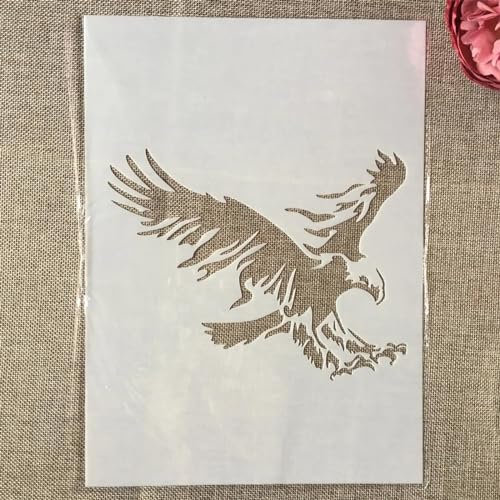 Schablonen zum Malen, A4, 29 cm, Adler, Beute, Vogel, wiederverwendbare Schablonen zum Malen auf Holz, Leinwand, Stein, Stoff, Boden, Fliesen, Wandkunst, Heimdekoration