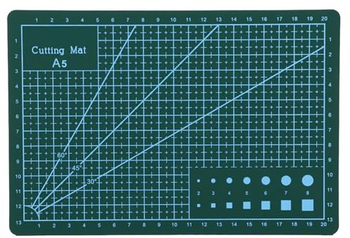 Selbstheilende Schneidematte, A5 PVC-Schneidematte, selbstheilende Nähmatte zum Basteln, rotierende Schneidematte, einseitiges Bastelschneidebrett zum Nähen, Basteln, Schneiden (Grün)